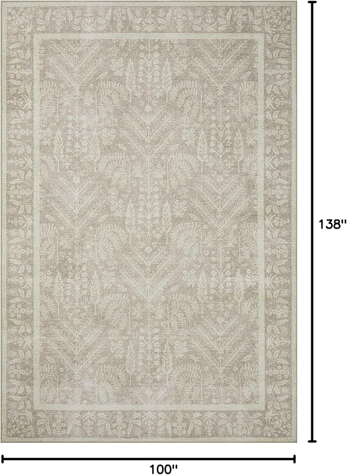 Loloi Rifle Paper Co. Maison Collection MAO-02 Bough Natural 8'-4" x 11'-6", .19" Pile Height, Area Rug