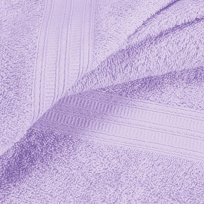 BOUTIQUO Ultra Soft Cotton 6 -Piece Hand Towel Set 16x24 Inch, Ideal for use in Bathroom, Kitchen, Gym, Spa & General Cleaning, Compact & Lightweight Multi Purpose Hand Towels - Purple