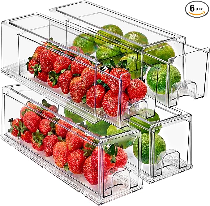 Sorbus Small Clear Storage Drawers (4 Pack)