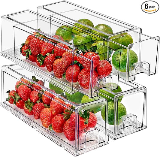 Sorbus Small Clear Storage Drawers (4 Pack)