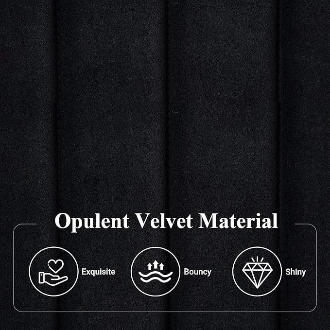 Allewie Queen Bed Frame, Velvet Upholstered Platform Bed with Vertical Channel Tufted Headboard, Mattress Foundation with Strong Wooden Slats, Box Spring Optional, Easy Assembly, Black