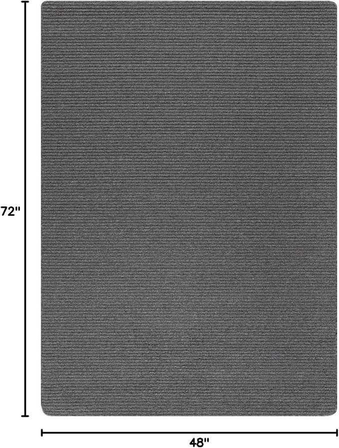 Non Slip Gray Solid Rubber Back Thing Rug for Living Room 4x6 Area Rugs for Kitchen, Rugs for Bedroom, Stain Resistant Easy Cleaning Non Shedding Carpet Gray 4 x 6