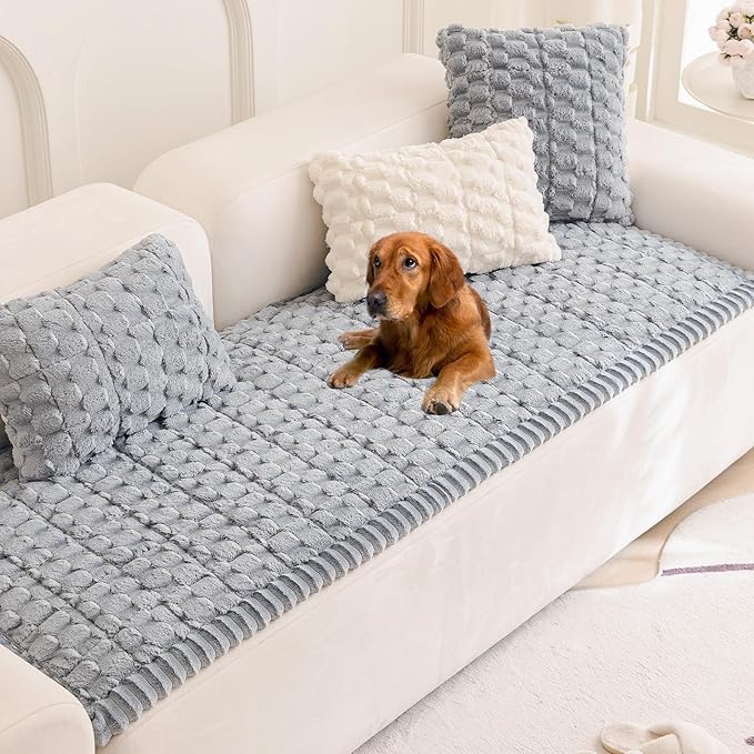 Mivnue Pet Couch Cover, Couch Covers for Dogs, Washable Dog Sofa Covers Couch Protector, Fuzzy Non Slip Couch Slipcover Pet Friendly