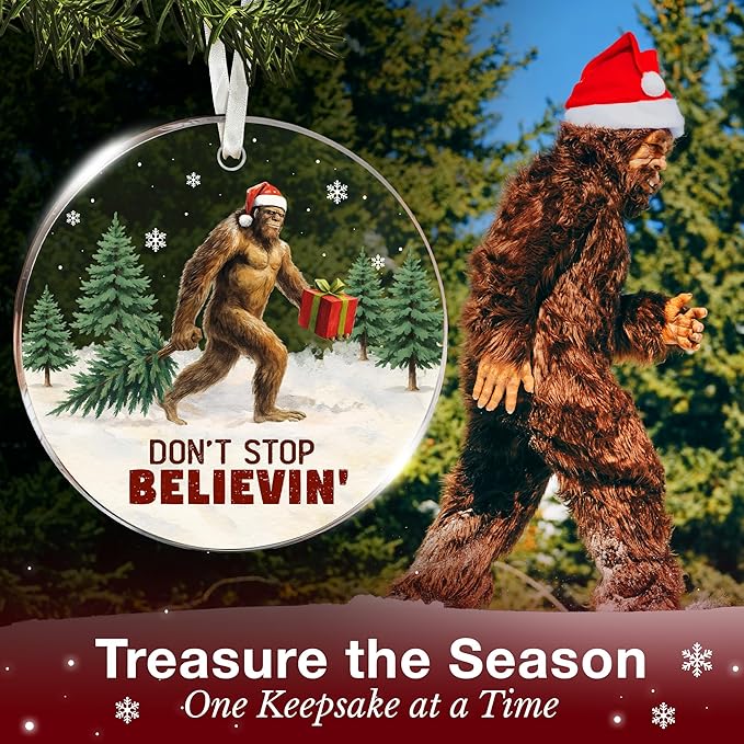 Bigfoot Ornament - Bigfoot Ornaments for Christmas Tree - A Quirky Sasquatch Christmas Tree Topper, Unique Gift for Bigfoot Lovers, Perfect Ornaments for Holiday Decor, Sasquatch and Big Foot Gifts