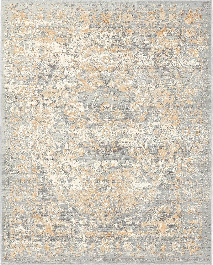 Area Rug 8x10 Rugs for Living Room Abstract Washable Rugs Area Rugs Carpet for Bedroom Living Room Indoor Non Slip No Pile, Machine Washable Area Rugs(Grey-Based with Yellow 8x10)
