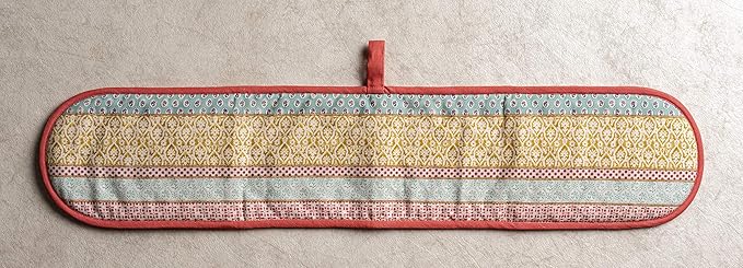 Maison d' Hermine Double Oven Mitts 100% Cotton 7"x35" Double Oven Mitt Heat Resistant BBQ Cooking Gloves with Loop, Baking, Grilling, Home, Kitchen, Handling Hot Pans Spring Summer (Provence)