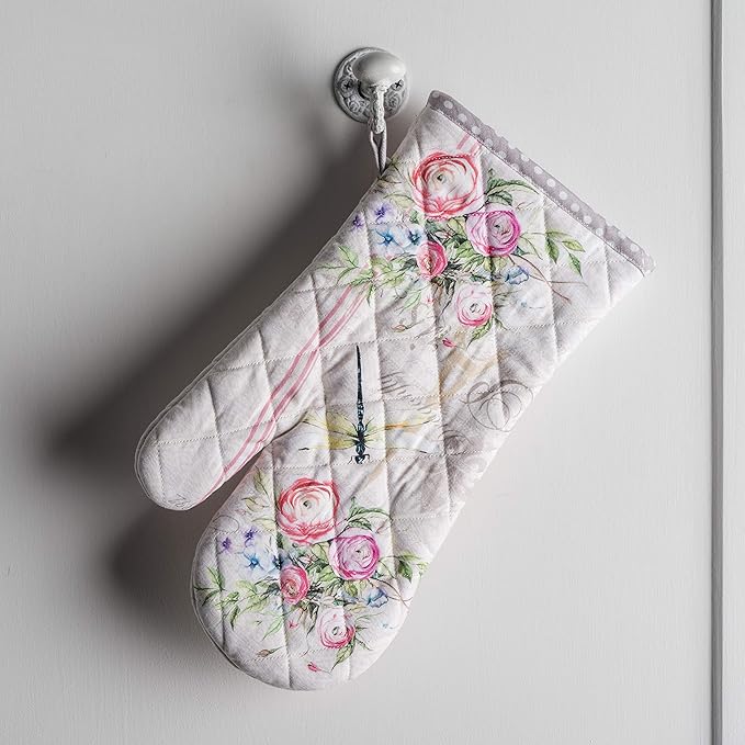 Maison d' Hermine Oven Gloves 100% Cotton Easter Oven Mitt Heat Resistant BBQ Cooking Gloves with Loop for Grilling, Microwave, Barbeque, Champ De Mars Spring/Summer (Oven Mitt (7.5''''x13''''))