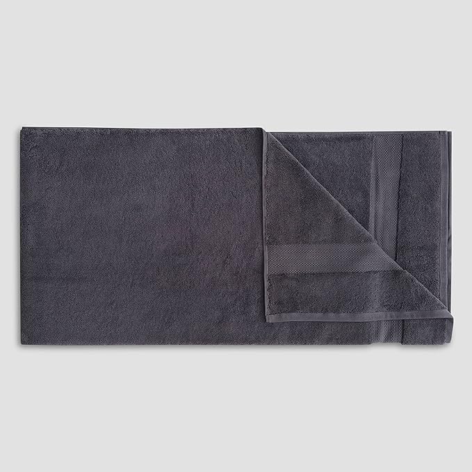 Fabdreams 100% Organic Cotton Bath Sheet Set of 2 700 GSM Oversized Towels Ultra Soft Plush Absorbent Durable Skin-Friendly Spa Hotel Premium Comfort Large 36 x 70 in Charcoal Black