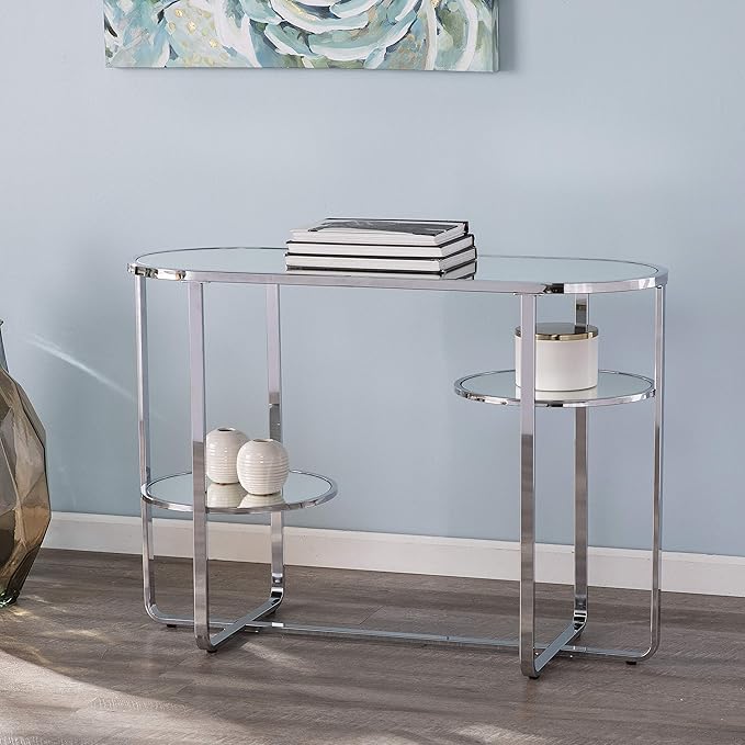 SEI Furniture Maxina Console Table, Polished Chrome