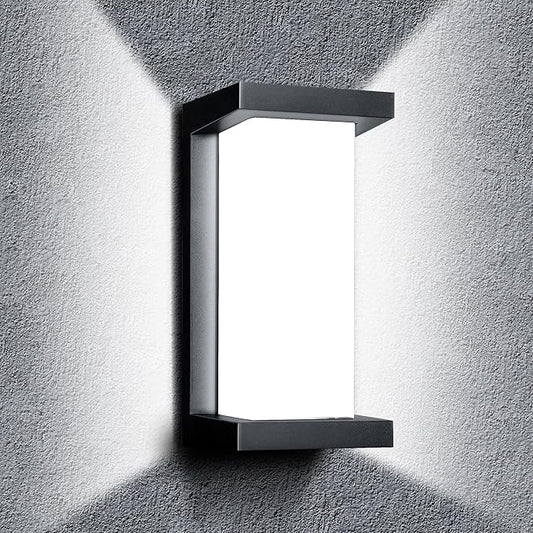 Wrasse Porch Lights Outdoor Waterproof 2000LM 20W Modern Exterior Neutral White Lighting Fixtures 6500K Black Outdoor Light Wall Mount Sconce Wired for House/Garage Front Door Outside