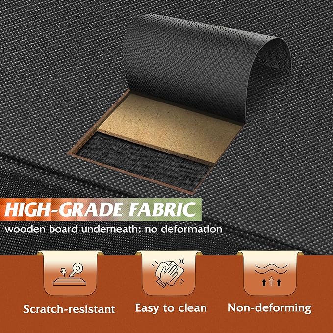 WLIVE Nightstand, Nightstand with 2 Drawers, Bedside Furniture, Night Stand, Small Dresser for Bedroom, College Dorm, End Table with Fabric Bins, Dormitory, Black and Rustic Brown, Size L