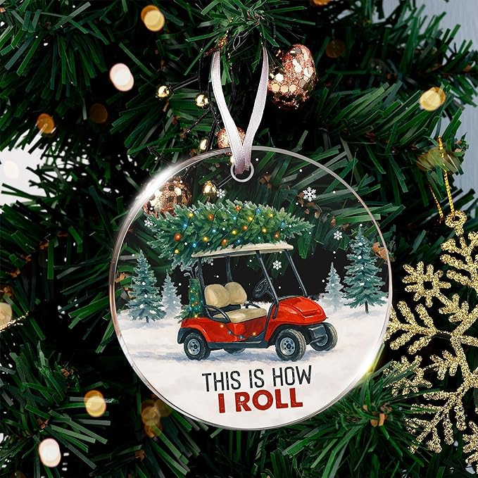 Golf Cart Ornament - Ideal Golf Ornament for Christmas Tree 2025 - Gifts for Golfer, Men, Women - Funny Ornaments for Golfer - Golf Ornaments - Golf cart Christmas Decorations