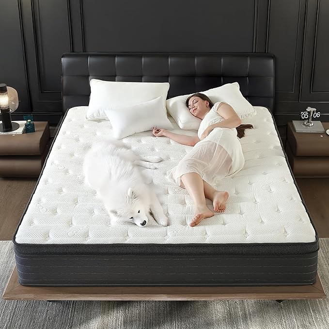 Hybrid Mattress Full Size, 12 Inch Full Soft Mattresses with Hybrid Medium Bed Mattress in a Box Pressure Relief & Supportive, Breathable Fabric