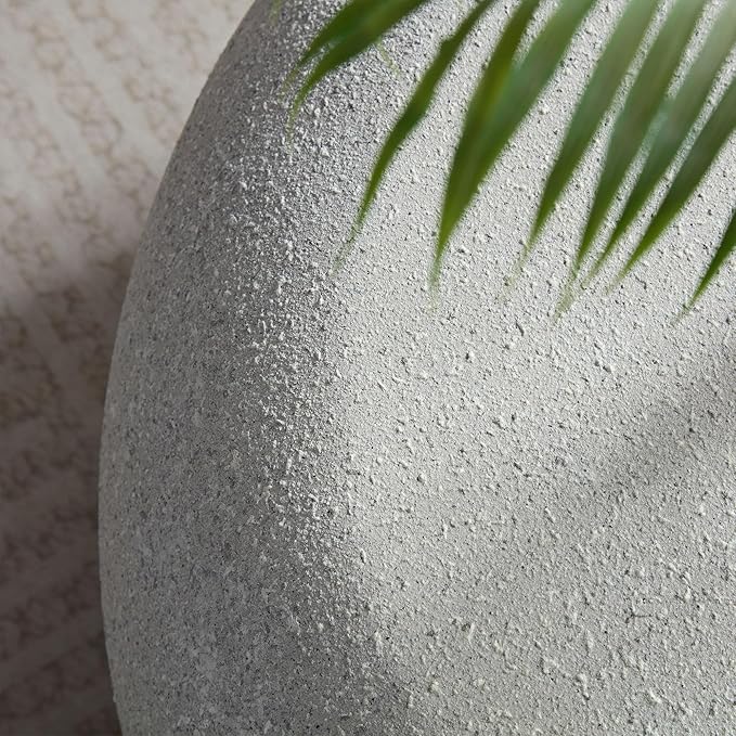 43.31" Fiberglass Elliptical Oval Coffee Table for Living Room Vintage Matte Rocks Center Table Front of The Sofa, No Need Assembly