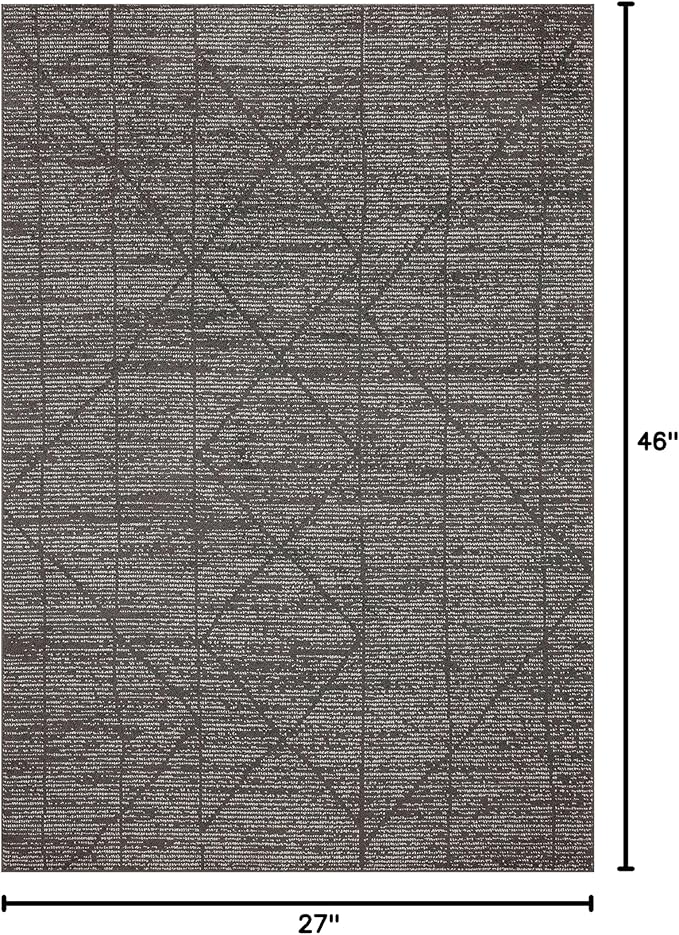 Loloi Kamala Collection KAM-06 Charcoal/Ivory 2'-3" x 3'-10" Accent Rug