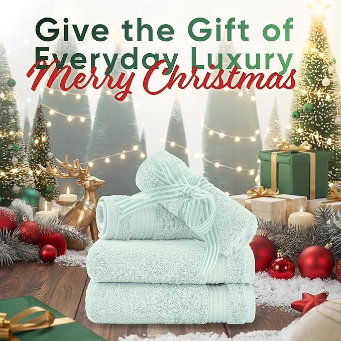 American Veteran Towel, 100% Cotton Turkish Washcloths for Bathroom Essentials 4 Pack, Soft Absorbent Wash Cloths Quick Drying Small Towels Washrags, Mint Green