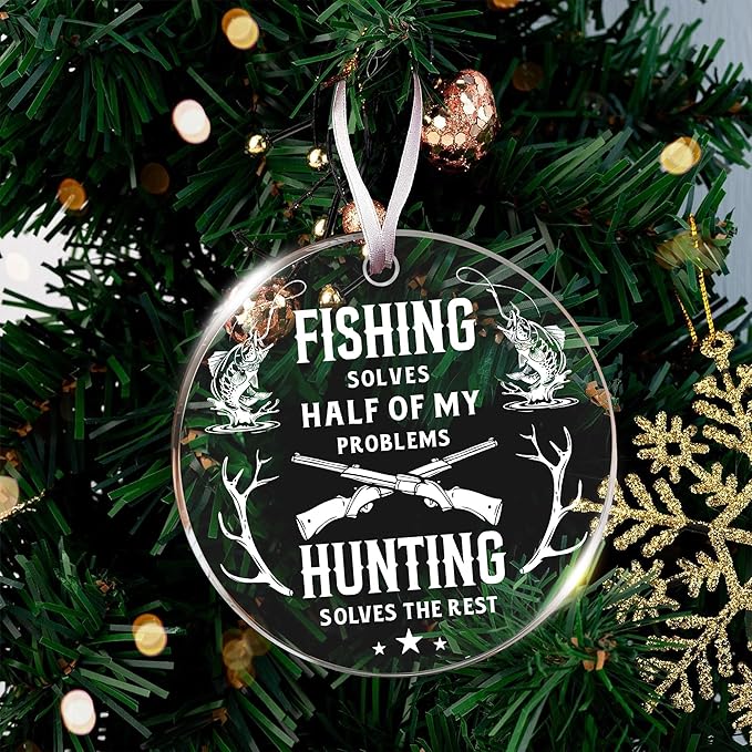 Fishing Ornament for Christmas Tree - Unique Hunting and Fishing Gifts for Men, Perfect Ornaments Gifts for Fisherman, Ideal Gift for Fisherman and Hunting Enthusiast