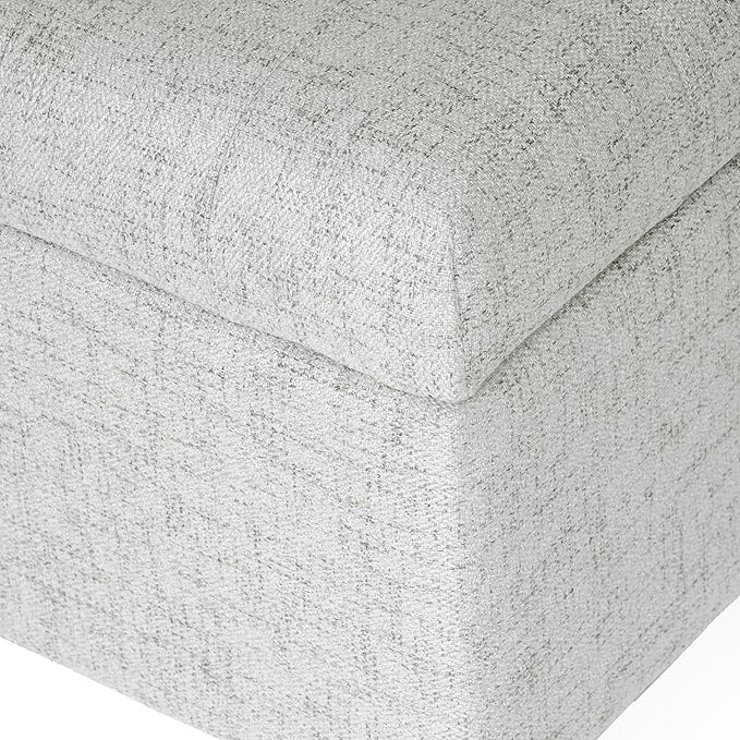 HomePop Modern Tufted Storage Bench|Homepop Home Décor|Bench with Storage for Living Room & Bedroom - Gray Woven