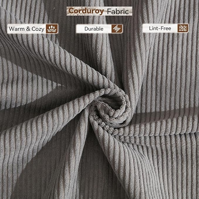 Convertible Sleeper Sofa Bed with Cylindrical Pillow, Corduroy Folding Mattress Couch with Fixed-Shape Frame, Floor Sofa Lounge Couch for Living Room Bedroom Lounge Studio-Grey