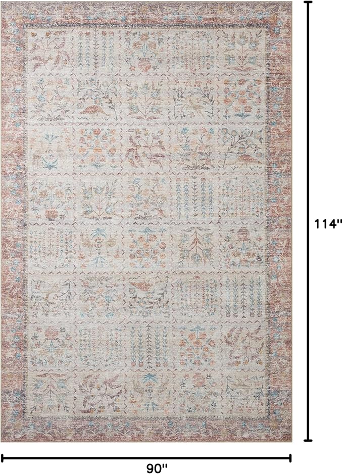 Loloi Rifle Paper Co. Maison Collection MAO-08 Cream 7'-6" x 9'-6", .19" Pile Height, Area Rug