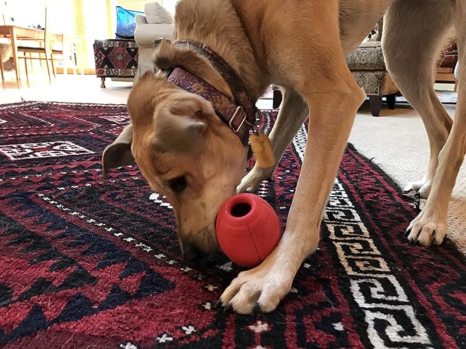 SodaPup MuttsKickButt Football – Durable Dog Treat Dispenser & Chew Toy Made in USA from Non-Toxic, Pet Safe, Food Safe Natural Rubber for Mental Stimulation, Problem Chewing, Calming Nerves & More