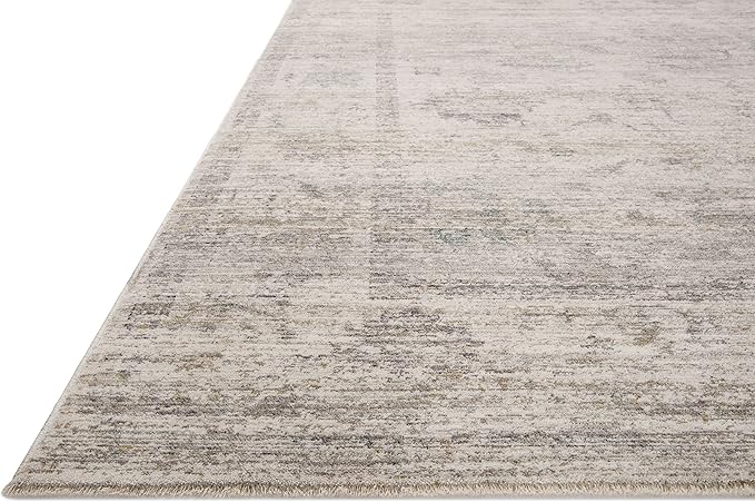 Loloi Magnolia Home by Joanna Gaines Millie Collection MIE-01 Silver/Dove 5'-3" x 7'-6", .25" Pile Height, Area Rug