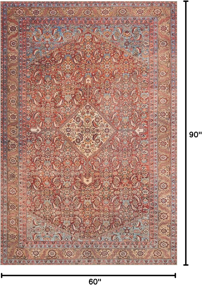 Loloi Loren Collection LQ-06 Red/Multi 5'-0" x 7'-6" Area Rug