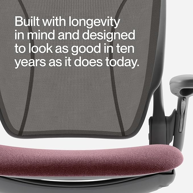 Humanscale World LM Task Chair with Black Frame, Adjustable Arms, Poppy Seed Catena Mesh Backrest and 0771 Autumn Seat