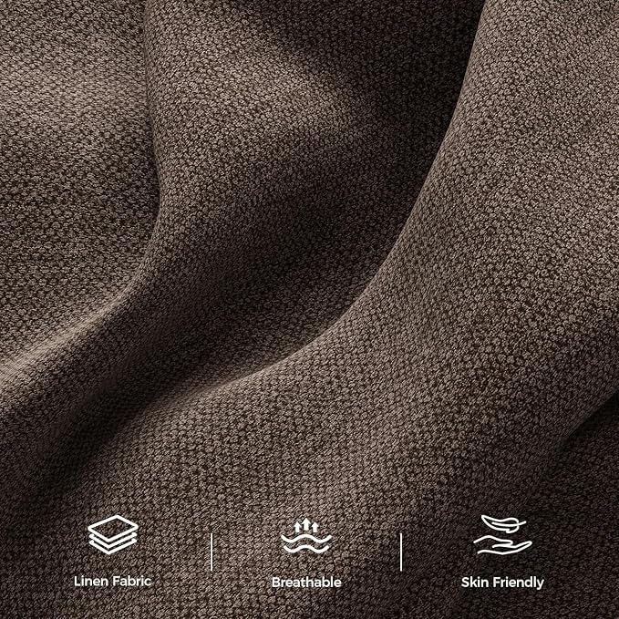 89” Futon Sofa Bed,Comfy Futon Couch Bed with 2 Square Pillows,Convertible Sleeper Sofa with Adjustable Backrest& Armrests, Modern Loveseat Sleeper for Living Room, Bedroom, Linen Brown