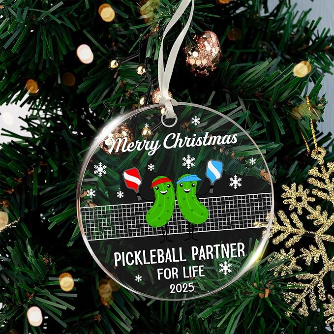 Pickleball Ornament - Perfect Pickleball Gifts Ideas for Christmas 2025, Unique Stocking Stuffers, Funny Christmas Ornaments for Women, Ideal Pickleball Ornaments Gifts, Funny Pickleballs Gift
