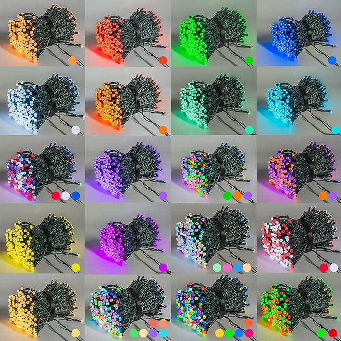 Dazzle Bright Smart Christmas String Lights, 164FT 500 LED RGB Color Changing String Lights with Remote & App Controlled, Halloween Decorations for Indoor Outdoor Holiday Xmas Tree Party Decor