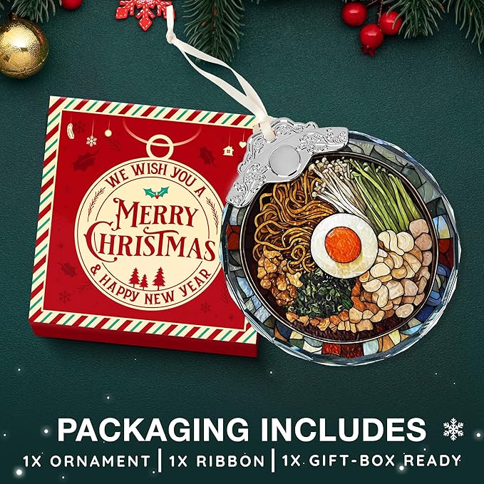 Ramen Ornaments for Christmas Tree - Unique Ramen Gifts, Food Christmas Ornament for Party, Japanese Ornaments for Foodies, Perfect Japan Ornament, Ideal Ramen Noodle Gifts for Kids, Adults