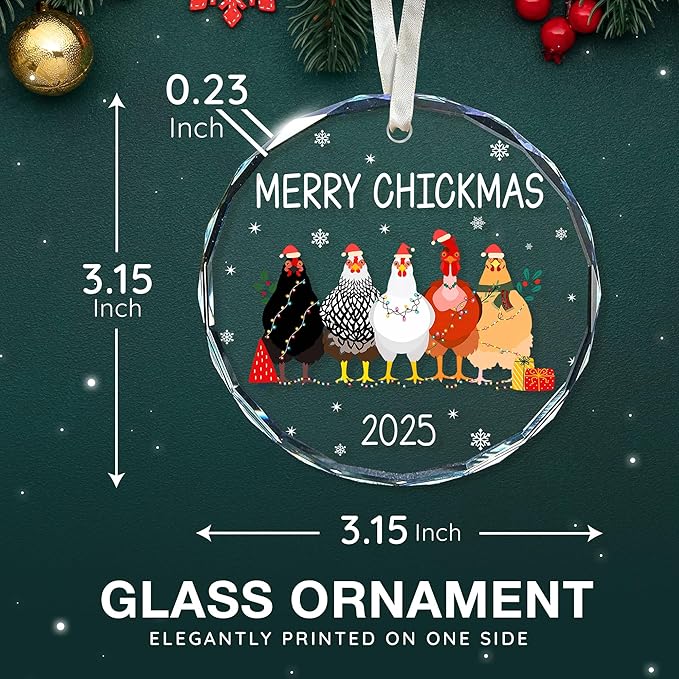 Chicken Ornament - Festive Rooster Decorations for Christmas Tree, Charming and Unique Chicken Christmas Ornaments, Perfect for The 2025 Holiday Season, Ideal Gift for Poultry Lovers