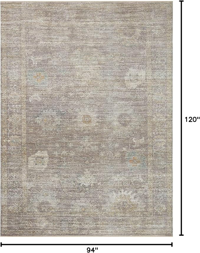 Loloi Magnolia Home by Joanna Gaines Millie Collection MIE-05 Stone/Natural 7'-10" x 10', .25" Pile Height, Area Rug