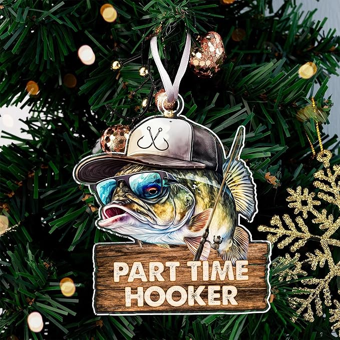 Fishing Ornaments for Christmas Tree - Unique Fisherman Gifts for Men, Cool, Funny and Unique Fishing Gift for Men and Boys, Fisherman Gift