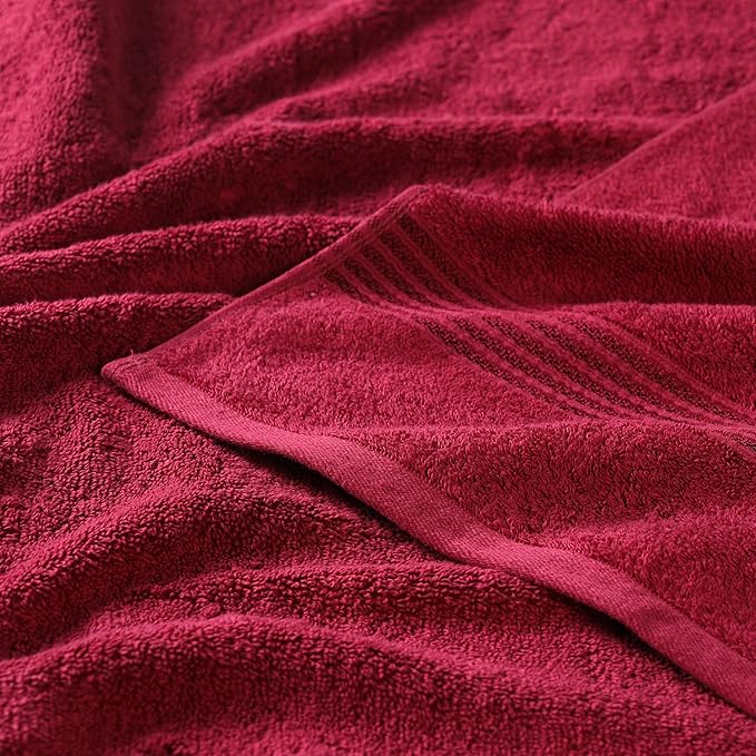 Superior Egyptian Cotton 2-Piece Bath Sheet Towel Set, Oversized Body Towels For Adults And Kids, Large Towel For Bath, Shower, Guest Bathroom, Spa, Gym, Resort, Essentials, Airbnb, Burgundy
