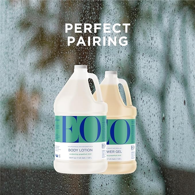 EO Body Lotion Refill, 1 Gallon, Grapefruit and Mint, Organic Plant-Based, Botanical Extracts, Vitamin E with Pure Essential Oils