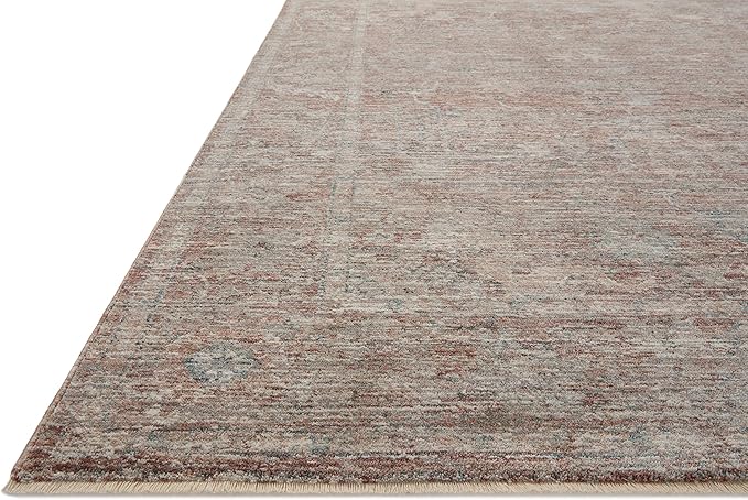 Loloi Magnolia Home by Joanna Gaines Millie Collection MIE-04 Brick/Fog 3'-6" x 5'-6", .25" Pile Height, Accent Rug