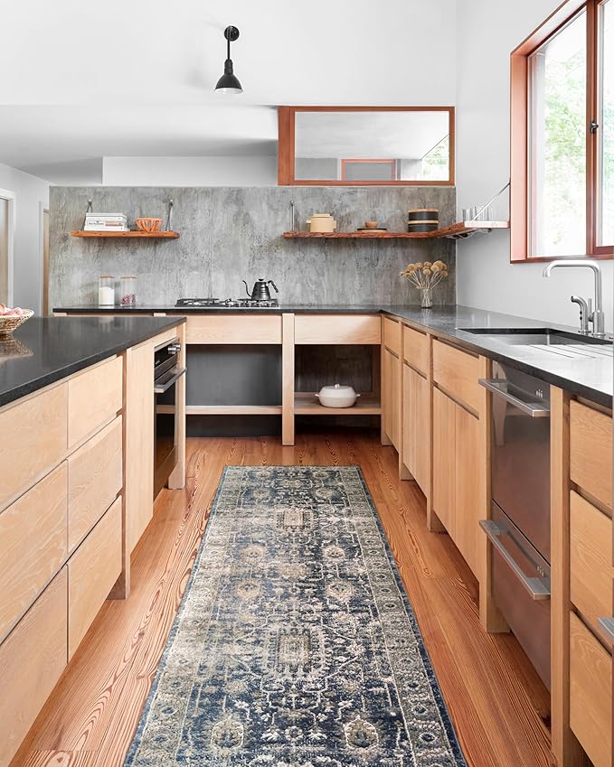 Loloi Teagan Collection TEA-03 Denim/Pebble 7'-11" x 10'-6" Area Rug, Large, Soft Neutral Rug, High-Traffic for Living Room, Bedroom, Home Office, Dining Area