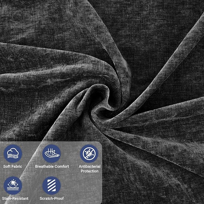 136" 6-Piece Sectional Sofa Modular Couches,L-U-Shaped with Chaise,for Living Room,Compressed Foam No Assembly,for Living Room (2xArmless Corner Ottoman) Fabric Chenille Dark Grey