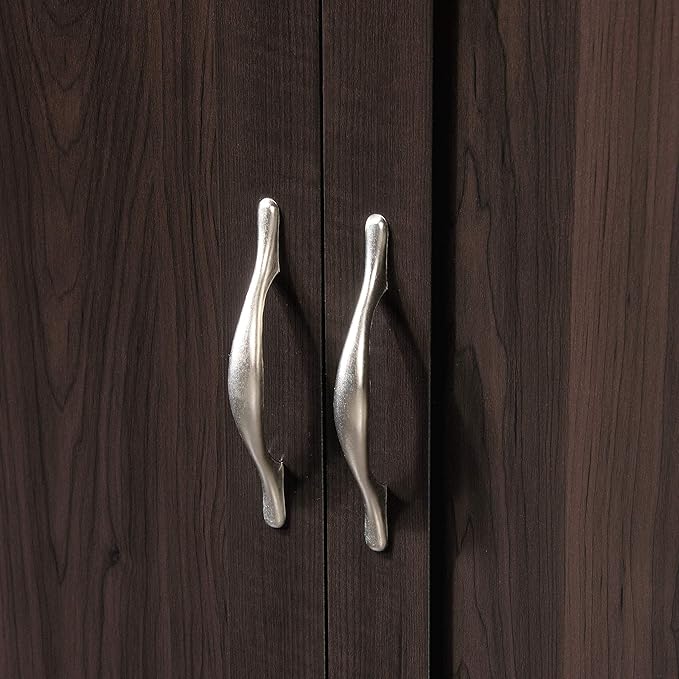 Sauder Select Multipurpose Bedroom Armoire Wardrobe Closet Pantry Storage Cabinet with Storage Drawers and Hanging Rail, in Cinnamon Cherry