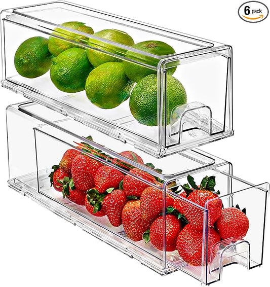 Sorbus Small Clear Storage Drawers (2 Pack)