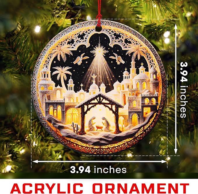 Christmas Ornament 2025 - Christian Christmas Ornaments - Religious Christmas Ornaments - Christmas Ornaments - Christian Christmas Decor - Christmass Decoration