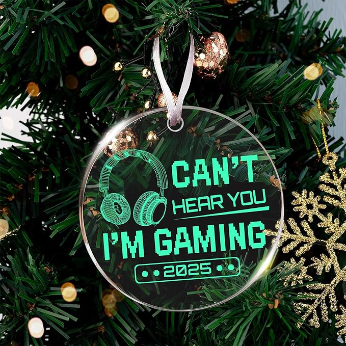 Gaming Ornaments for Christmas Tree - Innovative Gamer Ornaments 2025 Design, Gifts for Video Games Lovers, Unique Headphone Ornament, 'Can't Hear You, I'm Gaming' Theme, Ideal Gift for Gamers