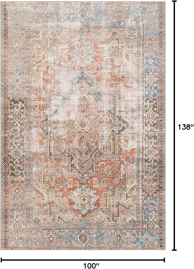 Loloi Loren Collection LQ-15 Terracotta/Sky 8'-4" x 11'-6" Area Rug