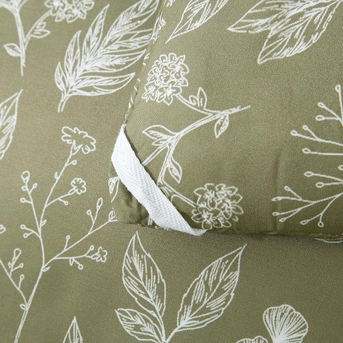 EAVD Fresh Botanical Floral Comforter Set King Dark Olive Green Soft Microfiber Chic Cute Garden Floral Bedding Comforter Set 1 King Comforter and 2 Pillowcases Botanical Comforter for All-Season