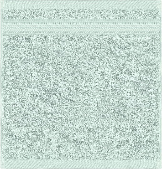 American Veteran Towel, 100% Cotton Turkish Washcloths for Bathroom Essentials 4 Pack, Soft Absorbent Wash Cloths Quick Drying Small Towels Washrags, Mint Green