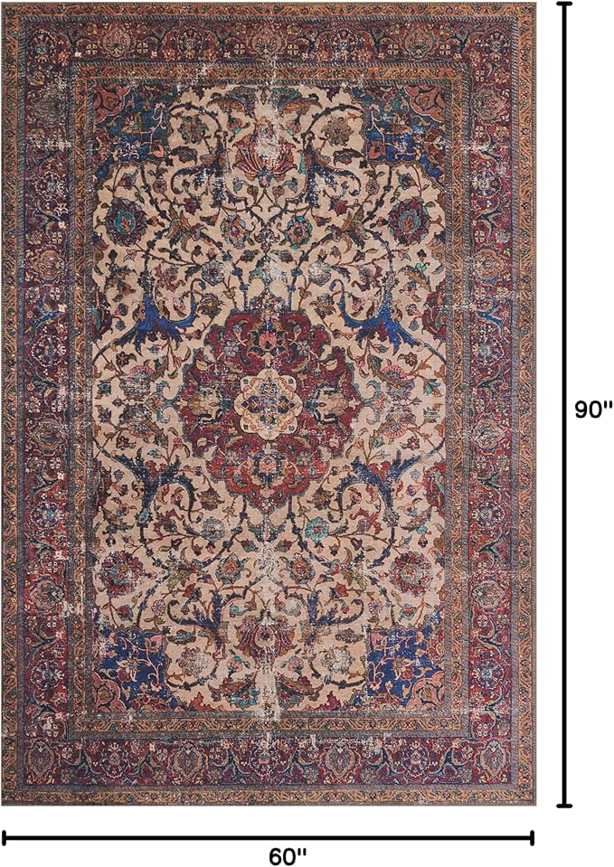 Loloi Loren Collection LQ-11 Sand/Multi 5'-0" x 7'-6" Area Rug