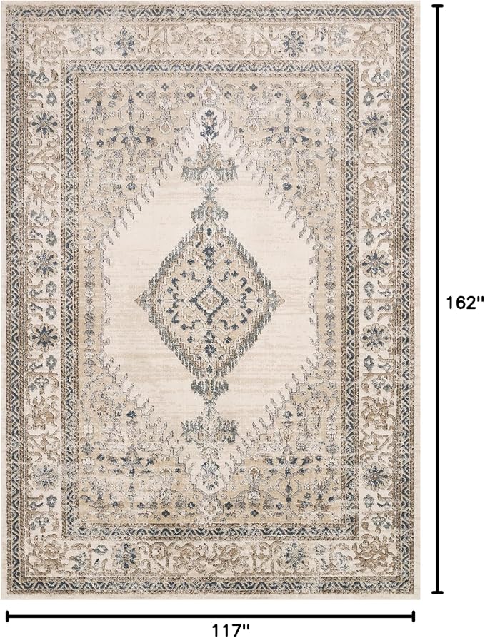 Loloi Teagan Collection TEA-02 Oatmeal/Ivory 9'-9" x 13'-6" Area Rug, Large, Soft Neutral Rug, High-Traffic for Living Room, Bedroom, Home Office, Dining Area