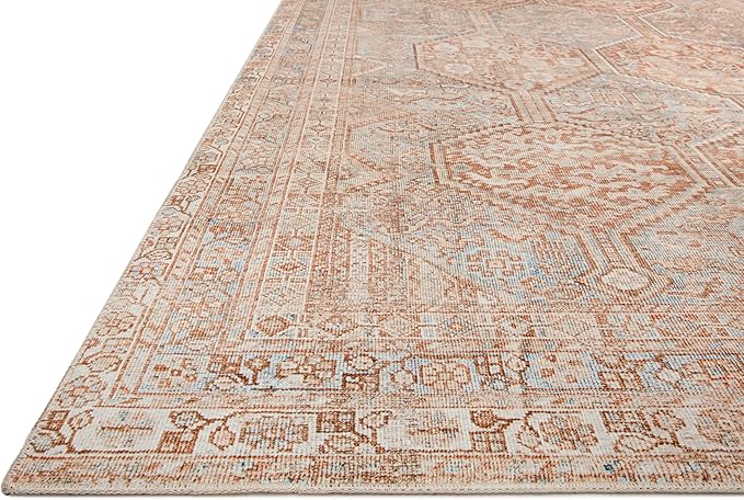 Loloi Chris Loves Julia Jules Collection JUL-04 Tangerine/Mist 8'-6'' x 11'-6'', .13" Pile Height, Area Rug